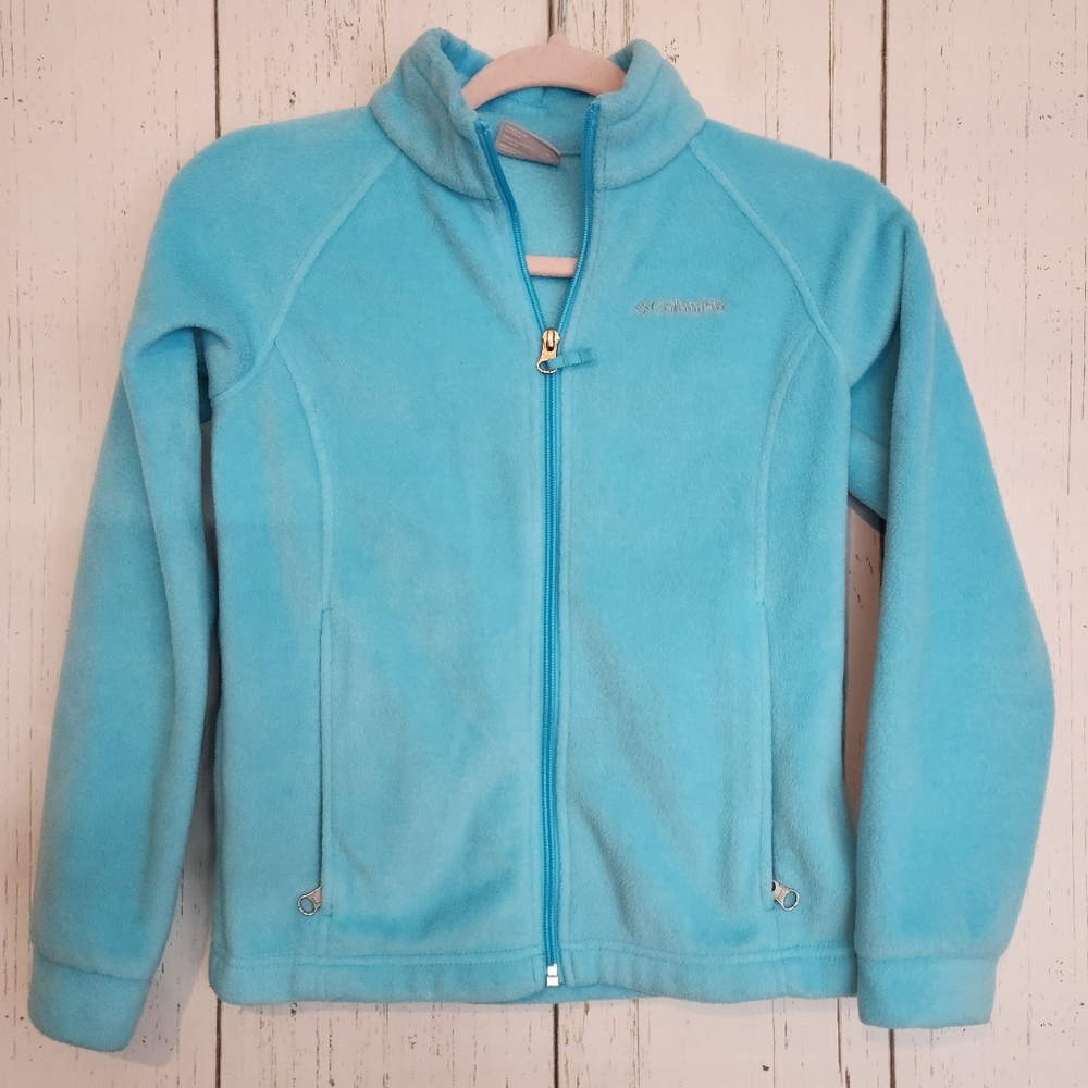 Columbia‎ Size M 10/12 Kids Ocean Blue Fleece Full Zip Jacket